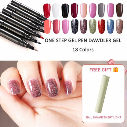 ✨Bolígrafo de gel para uñas un solo paso🎨Mini lámpara UV portátil para uñas gratuita💡