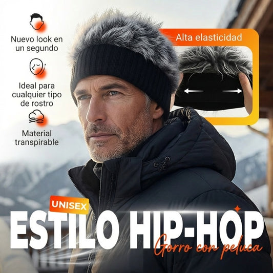 Gorra con Peluca Estilo Hip-Hop Unisex