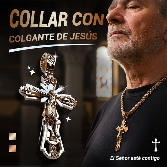 ✝️ ¡COMPRA 3 LLEVA 1 GRATIS! ⏳ Colgante de San Jesús Bendito - Acero Inoxidable, Fe y Protección en un Diseño Elegante, Ideal para Regalo 📿✨
