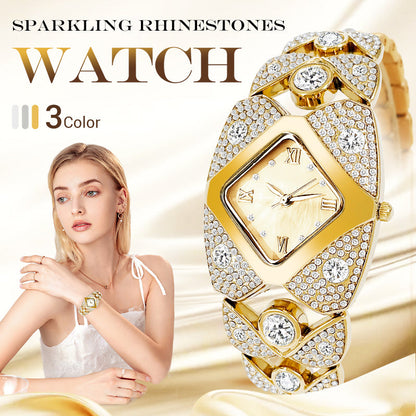 ⏳Oferta por Tiempo Limitado⌛ Reloj de Cuarzo para Mujer Estilo Retro con Estrases Brillantes
