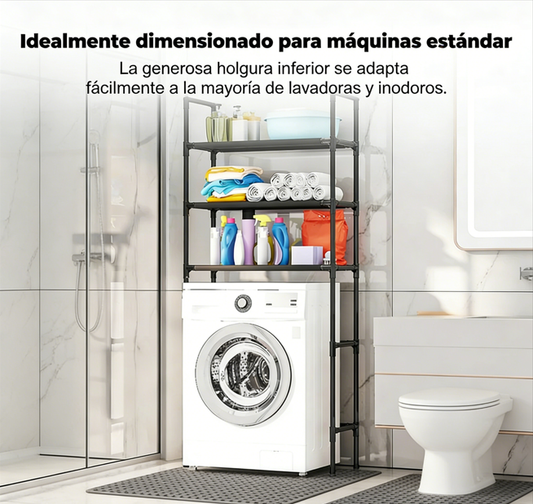 🏠 Estante Organizador para Baño y Lavandería – Sin Taladrar, Fácil de Instalar y Ahorra Espacio ✨🛁👕