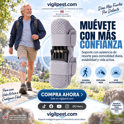 Rodillera especial para personas mayores con muelle, soporte y dispositivo de elevación de la rodilla