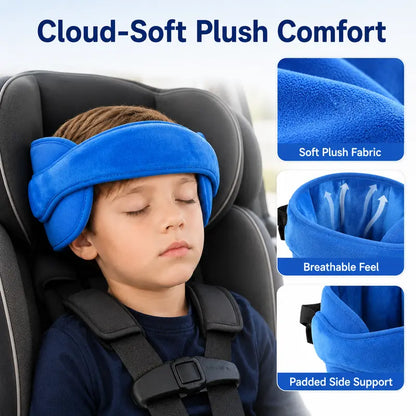 Soporte de Cabeza para Silla de Coche Infantil, Banda de Apoyo para Siesta Suave y Ajustable con Cojines Laterales Acolchados