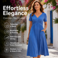 👗✨ ¡OFERTA 50% OFF! Vestido V Holgado de Mujer con Manga Corta – Corte Suelto, Cómodo y Elegante para Todos los Días 🌿💫