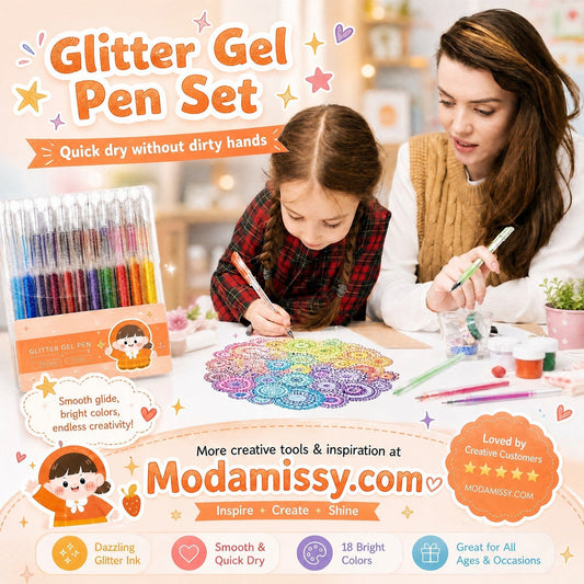 ✨¡Más de 80.000 unidades vendidas! 🎁 Set de bolígrafos de gel con purpurina – Escritura fluida 🎨