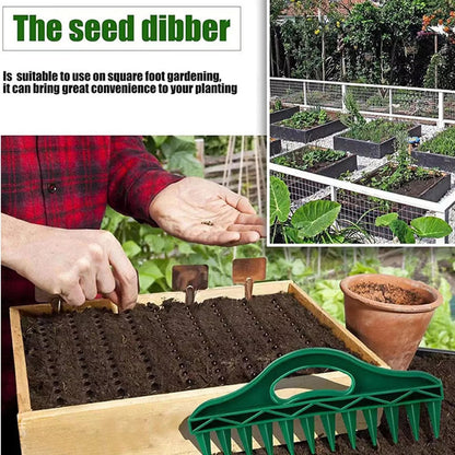 50% DE DESCUENTO 🌱 Espaciador y plantador de semillas para jardín – Herramienta de siembra de precisión de 12 agujeros