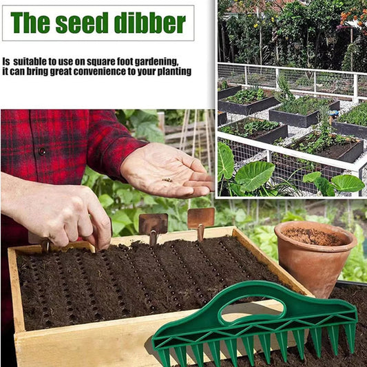 50% DE DESCUENTO 🌱 Espaciador y plantador de semillas para jardín – Herramienta de siembra de precisión de 12 agujeros