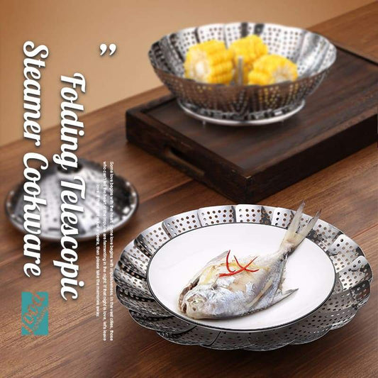 Utensilios de cocina plegables y telescópicos para cocinar al vapor