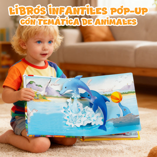 Libros Infantiles Pop-Up con Temática de Animales para Niños