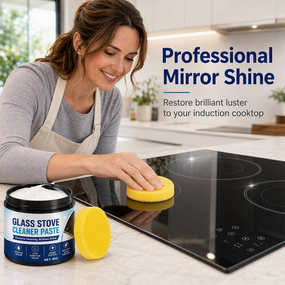 🧼 ¡50% DE DESCUENTO AHORA! Pasta limpiadora para vitrocerámica de 80 g con esponja. Elimina manchas de quemaduras. Pasta limpiadora de alta resistencia para pulir y eliminar grasa y residuos quemados en placas de inducción y vitrocerámica.