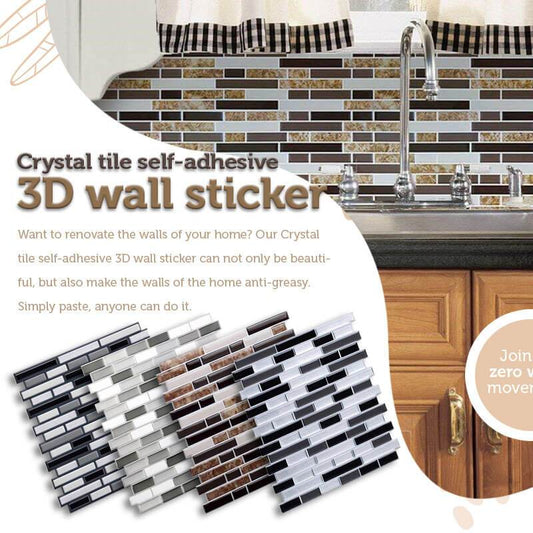 Pegatina de pared 3D autoadhesiva de azulejo de cristal