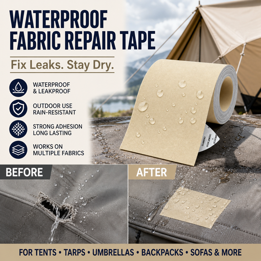 ⛺¡50% DE DESCUENTO AHORA! ✨Parche autoadhesivo para reparar lonas, cinta adhesiva impermeable para reparar telas, fuerte adhesión resistente a la lluvia para tiendas de campaña, lonas, mochilas y paraguas.