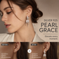Pendientes de botón franceses de perlas con flecos de estilo romántico.