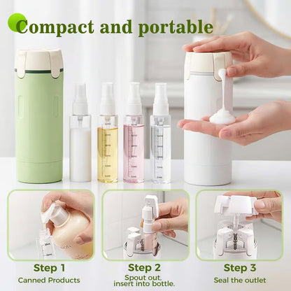 📢📢 ¡50% de descuento! 🧳 Botellas dispensadoras de viaje recargables 4 en 1: compactas, a prueba de fugas y ultra prácticas ✈️🧴