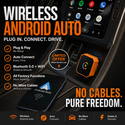 🚗 ¡50 % DE DESCUENTO POR TIEMPO LIMITADO! ✨ Adaptador inalámbrico para Android Auto: «Plug & Play», estable y rápido ✨