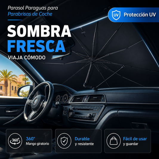 🌂¡50% OFF! ☀️ Parasol Plegable para Parabrisas de Coche – Bloquea UV, se Plegable en Segundos y Protege el Tablero 🚗