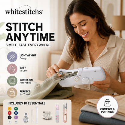 🧵 Mini máquina de coser eléctrica: ¡ligera, portátil y fácil de usar! ✨
