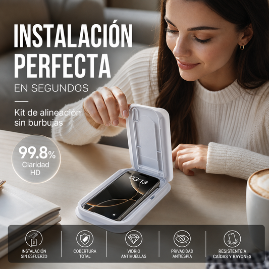 Protector de pantalla HD de cobertura total y anti-espías para iPhone