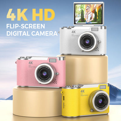 💎 ¡60% de descuento! 💎 Cámara digital 4K HD con pantalla abatible: zoom 8x, enfoque automático y pantalla giratoria para vlogs y selfies 📸🌈