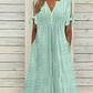 💃Vestido elegante sólido cuello pico calado de mujer