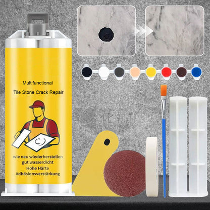 🧱 ¡COMPRA 2 LLEVA 1! ✨ Kit Multifuncional de Reparación para Grietas en Baldosas y Piedra - Restaura y Sella sin Obras, Resistente al Agua 🛠️💧