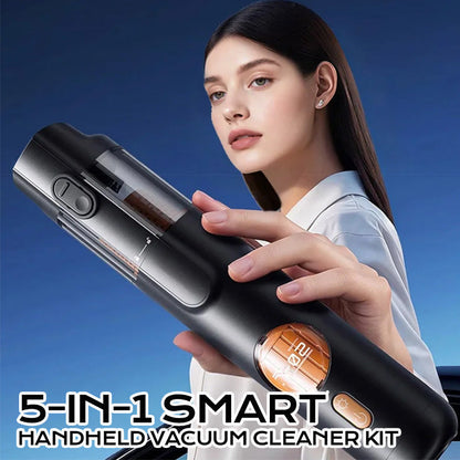 🔥【1° Más Vendido】🔥 Aspiradora de Mano 5 en 1 Inteligente - Potente Succión 15KPA con 4 Boquillas para Coches y Hogar 🚗🏠