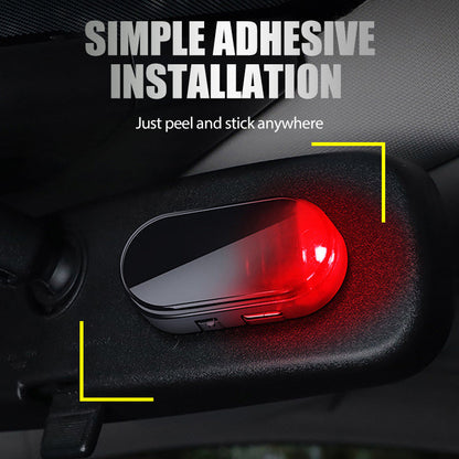 🚗 50% dto. Luz LED disuasoria solar para coche – sensor inteligente, carga USB, instalación sin cables. Protege tu auto día y noche! ✨🛡️