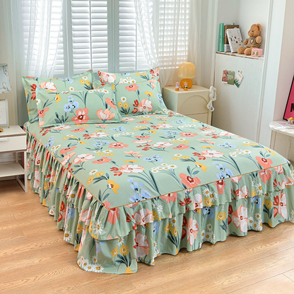 📢 Juego de 3 Piezas de Falda de Cama con Volantes 🛏️