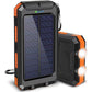 🔥Batería externa portátil de 10 000 mAh con energía solar, cargador solar con dos linternas LED, batería externa para viajes y acampadas.
