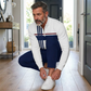👕 Conjunto 2 Piezas Hombre Casual – Sudadera 1/4 Cierre, Estampado Gráfico, Corte Relajado, Tallas S-3XL