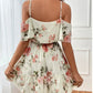 Vestido Boho para Mujer con Estampado Floral y Hombros Descubiertos