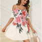Vestido Boho para Mujer con Estampado Floral y Hombros Descubiertos