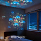 Proyector de Luz LED Giratorio y Dinámico – Calma y relajación para tu hogar. Las suaves luces en movimiento alivian las noches de inquietud. Perfecto para el dormitorio o la sala de estar. 🌙✨
