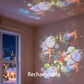 Proyector de Luz LED Giratorio y Dinámico – Calma y relajación para tu hogar. Las suaves luces en movimiento alivian las noches de inquietud. Perfecto para el dormitorio o la sala de estar. 🌙✨