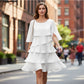 ⏰ Vestido con superposiciones y mangas con volantes | Elegancia femenina y desenfadada 🌸
