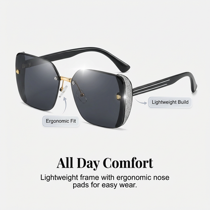 Lentes de Sol Elegantes Sin Marco con Patillas de Estrellas
