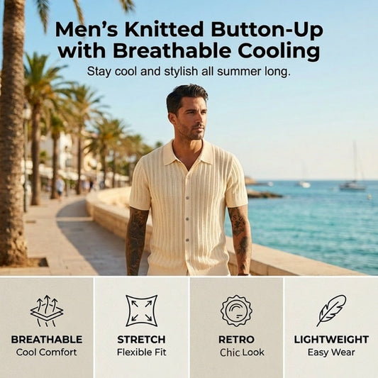 Camisa tejida de manga corta para hombre