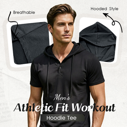 Playera Deportiva con Capucha para Hombre, Corte Atlético para Gym