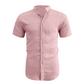 👔 ¡50% DE DESCUENTO POR TIEMPO LIMITADO! 🍂 Camisa de manga corta con cuello mao para hombre, ideal para el verano: transpirable, texturizada y de corte relajado 🏖️