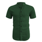 👔 ¡50% DE DESCUENTO POR TIEMPO LIMITADO! 🍂 Camisa de manga corta con cuello mao para hombre, ideal para el verano: transpirable, texturizada y de corte relajado 🏖️