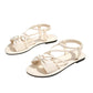 Sandalias planas con tiras cruzadas para mujer