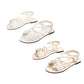 Sandalias planas con tiras cruzadas para mujer