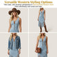 👗SOLO POR TIEMPO LIMITADO: ¡50 % DE DESCUENTO! Vestido retro de estilo vaquero, sin mangas, corte entallado, largo midi,que realza la figura, ideal para conciertos de música country y vacaciones