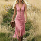 👗SOLO POR TIEMPO LIMITADO: ¡50 % DE DESCUENTO! Vestido retro de estilo vaquero, sin mangas, corte entallado, largo midi,que realza la figura, ideal para conciertos de música country y vacaciones