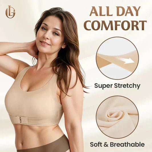 ⏳50 % DE DESCUENTO🌸Sujetador postural sin aros, con cierre delantero y tirantes cruzados en la espalda