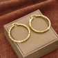 Pendientes aro redondos llamativos de textura minimalista para mujer, joyería circular