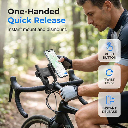 🎉 ¡Oferta de 2026! ¡Más de 42.000 unidades vendidas! 🚴‍♂️ Soporte para teléfono de bicicleta de liberación rápida: sistema SecureLock y acolchado a prueba de golpes 📱