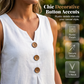 👗🌿☀️ Chaleco sin mangas de algodón y lino con cuello en V para mujer – Transpirable, suave y ligero – Perfecto para usar en capas o solo en días cálidos 🌸🍃