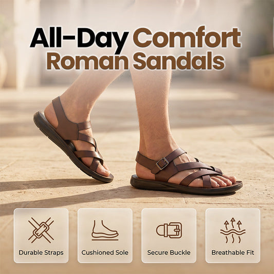 🏖️✨ Sandalias Romanas Hombre – Suela Súper Suave, Look de Gladiador y Máxima Comodidad para Playa y Ciudad 🌊👣