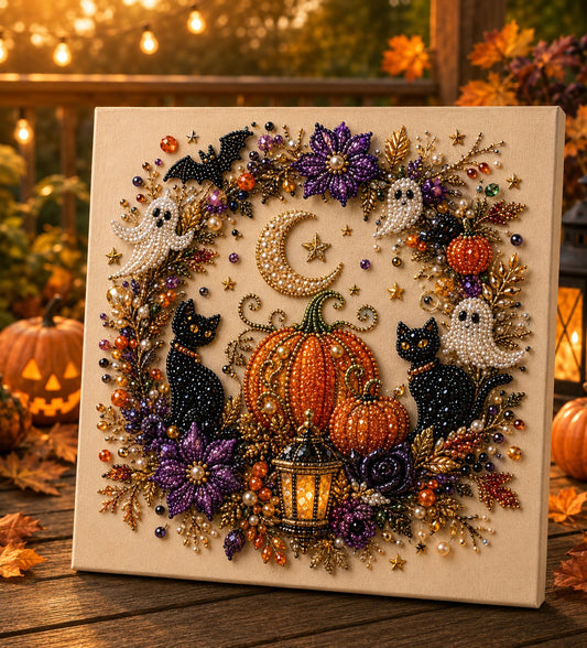 🔥 ¡ÚLTIMO DÍA, 50% DE DESCUENTO! 👻✨ Kit DIY de arte con perlas de Halloween: crea figuras adorables y espeluznantes con pequeñas perlas